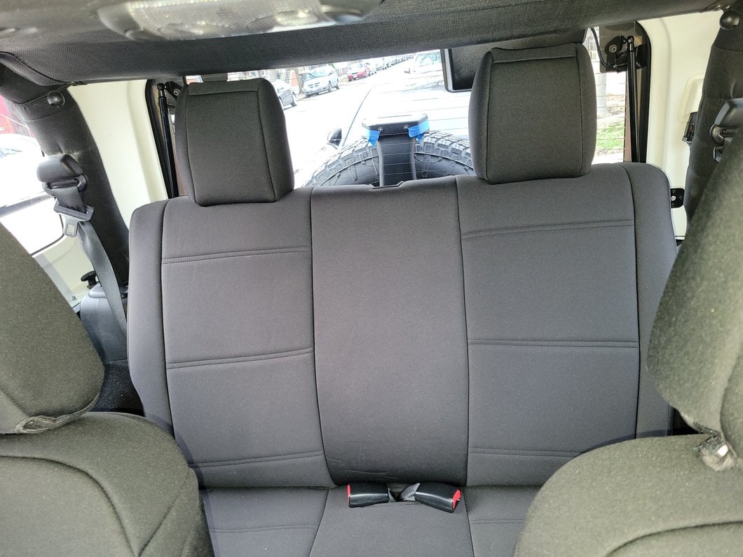 TruShield Neoprene Front and Rear Seat Covers; Black (13-18 Jeep Wrangler JK 2-Door)