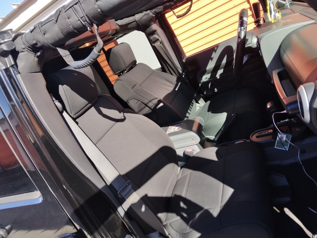TruShield Neoprene Front and Rear Seat Covers; Black (08-10 Jeep Wrangler JK 4-Door)