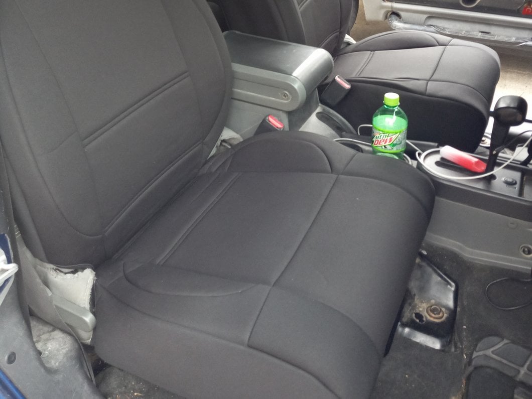 TruShield Neoprene Front and Rear Seat Covers; Black (07-10 Jeep Wrangler JK 2-Door)
