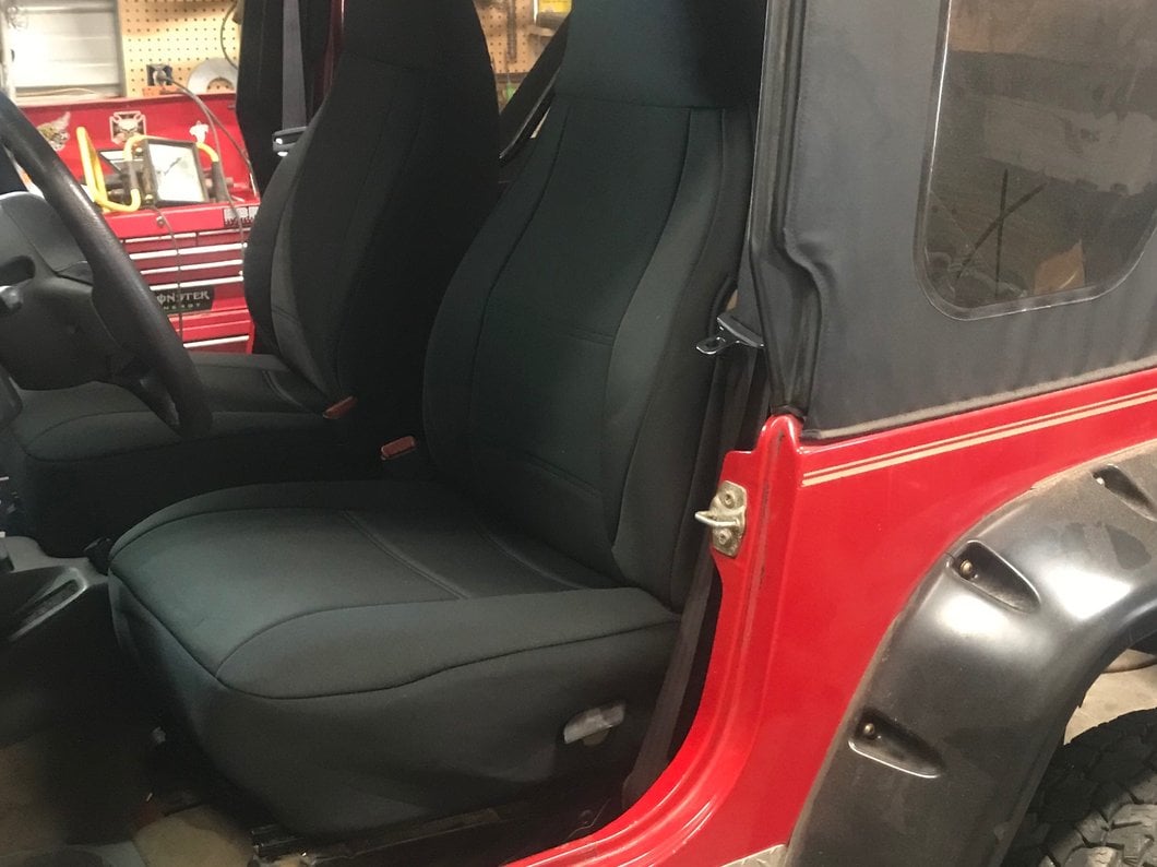 TruShield Neoprene Front and Rear Seat Covers; Black (97-02 Jeep Wrangler TJ)