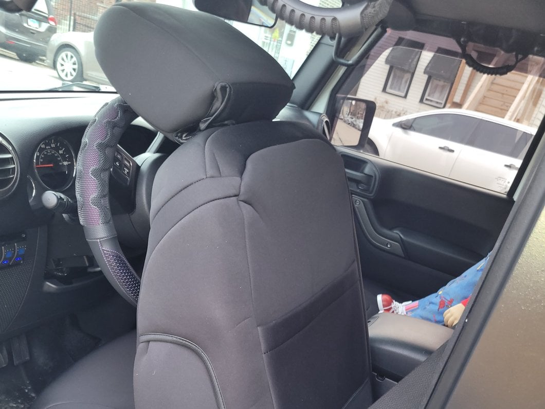TruShield Neoprene Front and Rear Seat Covers; Black (13-18 Jeep Wrangler JK 2-Door)