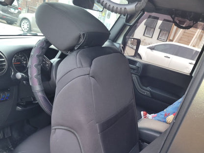 TruShield Neoprene Front and Rear Seat Covers; Black (13-18 Jeep Wrangler JK 2-Door)