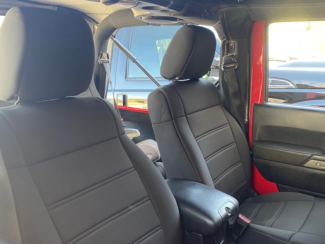 TruShield Neoprene Front and Rear Seat Covers; Black (11-12 Jeep Wrangler JK 2-Door)