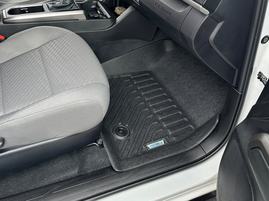 TruShield Precision Molded Front and Rear Floor Liners; Black (16-23 Tacoma Double Cab)