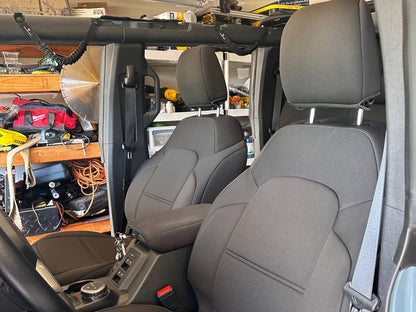TruShield Neoprene Front and Rear Seat Covers; Black (21-25 Bronco 4-Door w/o Rear Fold Down Cup Holder)