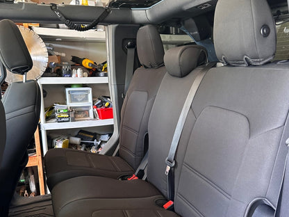 TruShield Neoprene Front and Rear Seat Covers; Black (21-25 Bronco 4-Door w/o Rear Fold Down Cup Holder)