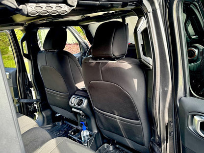 TruShield Neoprene Front and Rear Seat Covers; Black (20-25 Jeep Gladiator JT w/ Rear Cup Holder)