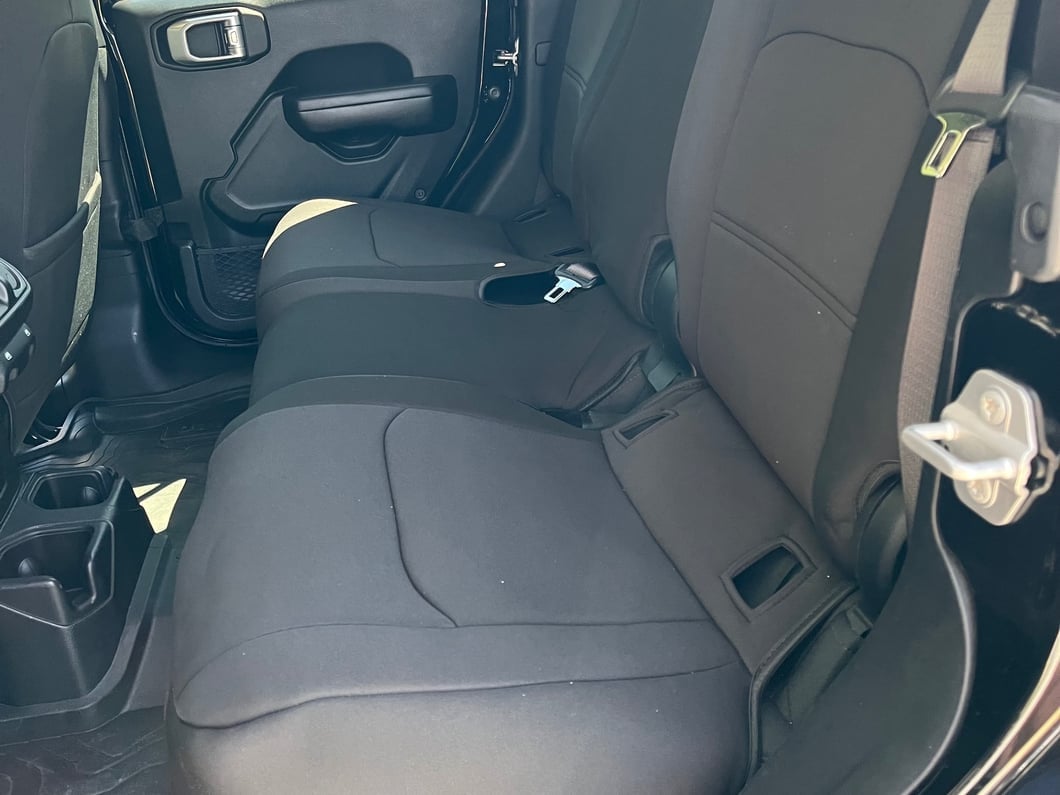 TruShield Neoprene Front and Rear Seat Covers; Black (20-25 Jeep Gladiator JT w/o Rear Cup Holder)