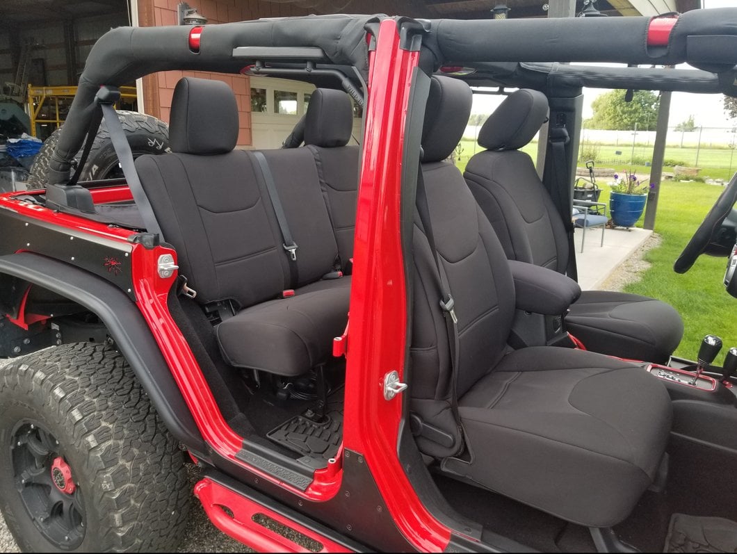 TruShield Neoprene Front and Rear Seat Covers; Black (13-18 Jeep Wrangler JK 4-Door)