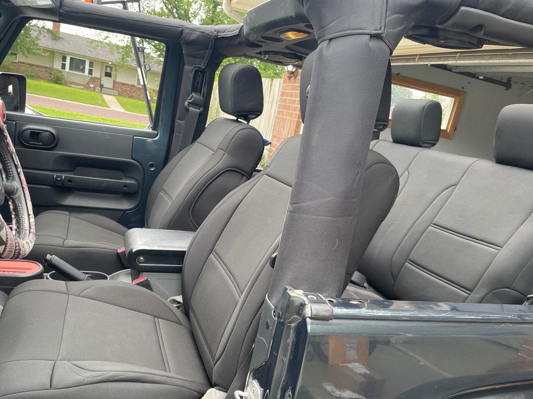 TruShield Neoprene Front and Rear Seat Covers; Black (07-10 Jeep Wrangler JK 2-Door)