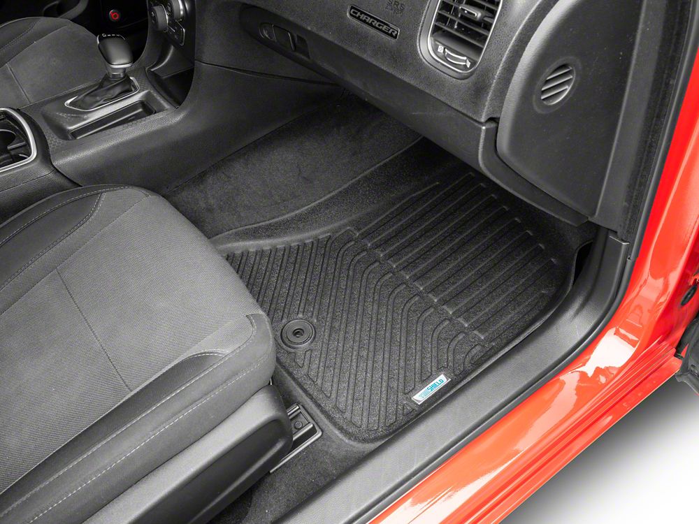 TruShield Precision Molded Front and Rear Floor Liners; Black (11-23 RWD Charger)
