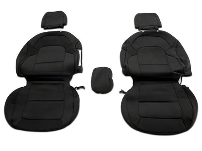 TruShield Neoprene Front and Rear Seat Covers; Black (21-25 Bronco 4-Door w/o Rear Fold Down Cup Holder)