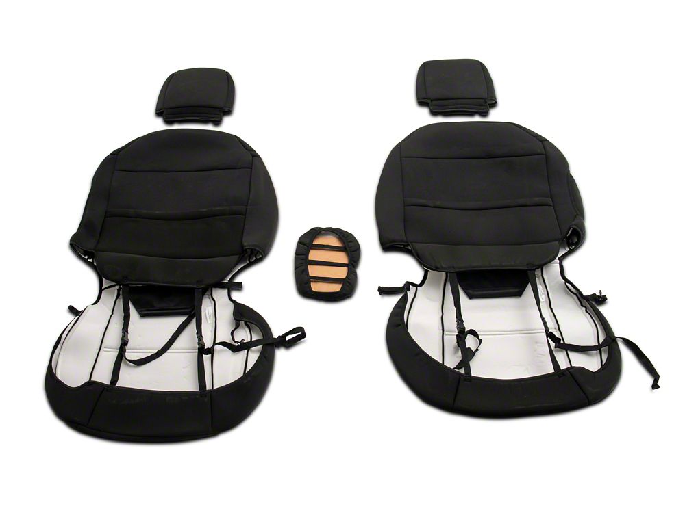 TruShield Neoprene Front and Rear Seat Covers; Black (21-25 Bronco 4-Door w/o Rear Fold Down Cup Holder)