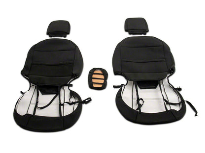 TruShield Neoprene Front and Rear Seat Covers; Black (21-25 Bronco 4-Door w/o Rear Fold Down Cup Holder)