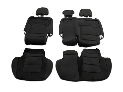 TruShield Neoprene Front and Rear Seat Covers; Black (21-25 Bronco 4-Door w/o Rear Fold Down Cup Holder)