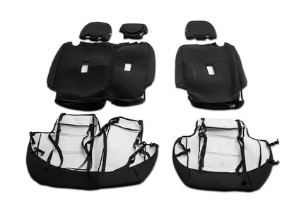 TruShield Neoprene Front and Rear Seat Covers; Black (21-25 Bronco 4-Door w/o Rear Fold Down Cup Holder)
