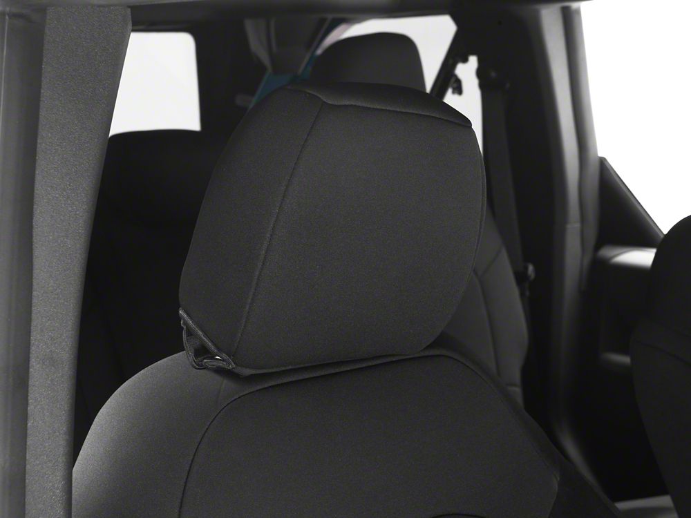 TruShield Neoprene Front and Rear Seat Covers; Black (21-25 Bronco 4-Door w/o Rear Fold Down Cup Holder)