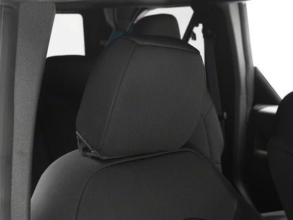TruShield Neoprene Front and Rear Seat Covers; Black (21-25 Bronco 4-Door w/o Rear Fold Down Cup Holder)