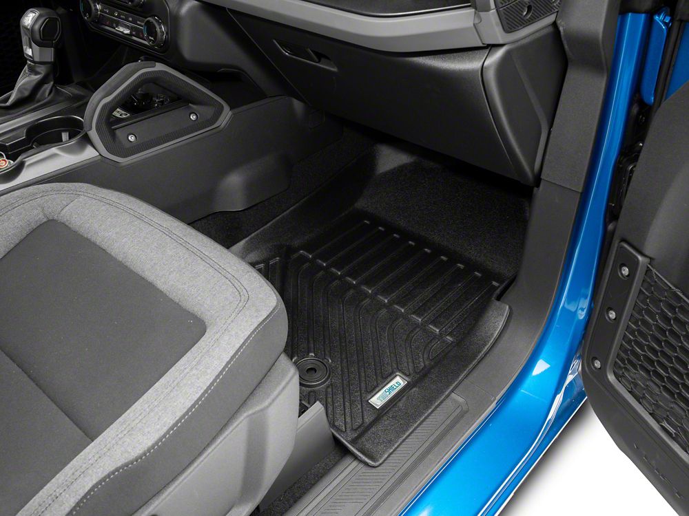 TruShield Precision Molded Front Floor Liners; Black (21-25 Bronco)