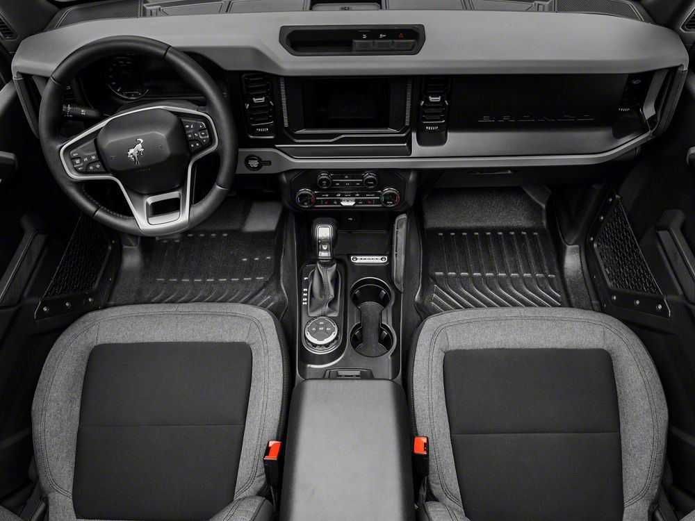 TruShield Precision Molded Front Floor Liners; Black (21-25 Bronco)