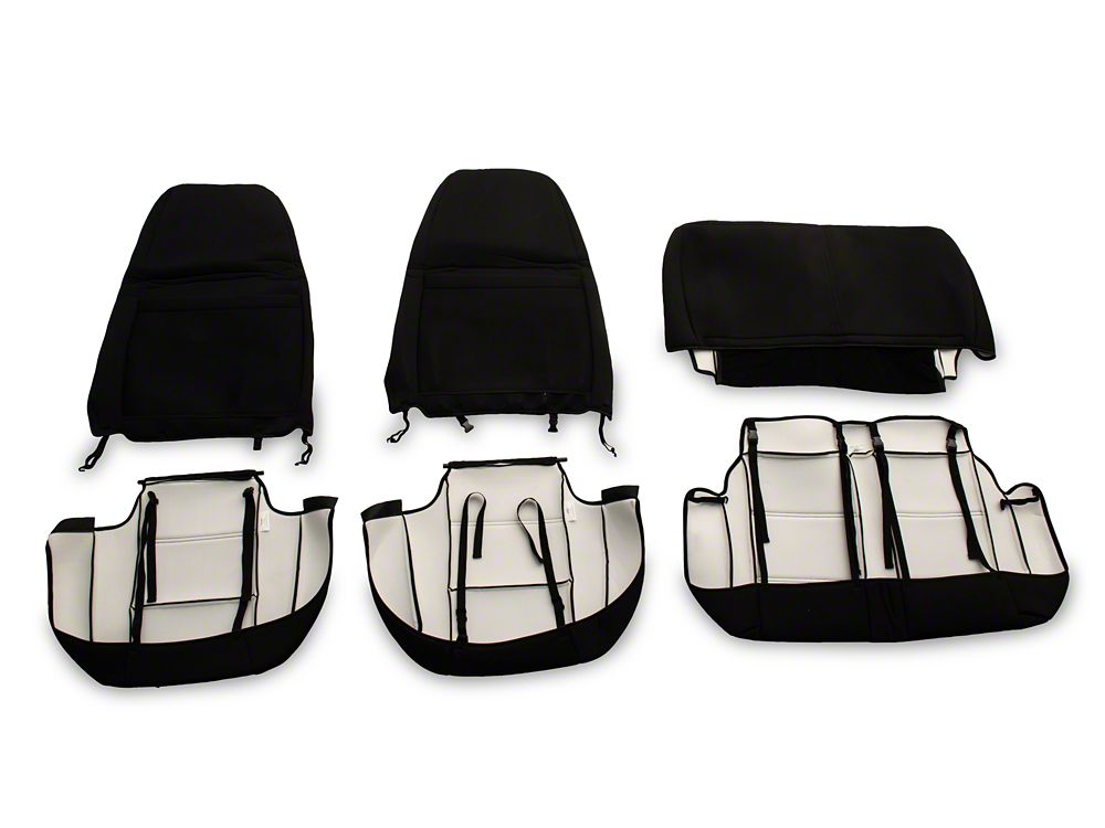 TruShield Neoprene Front and Rear Seat Covers; Black (87-90 Jeep Wrangler YJ)