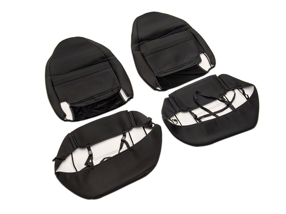TruShield Neoprene Front and Rear Seat Covers; Black (97-02 Jeep Wrangler TJ)