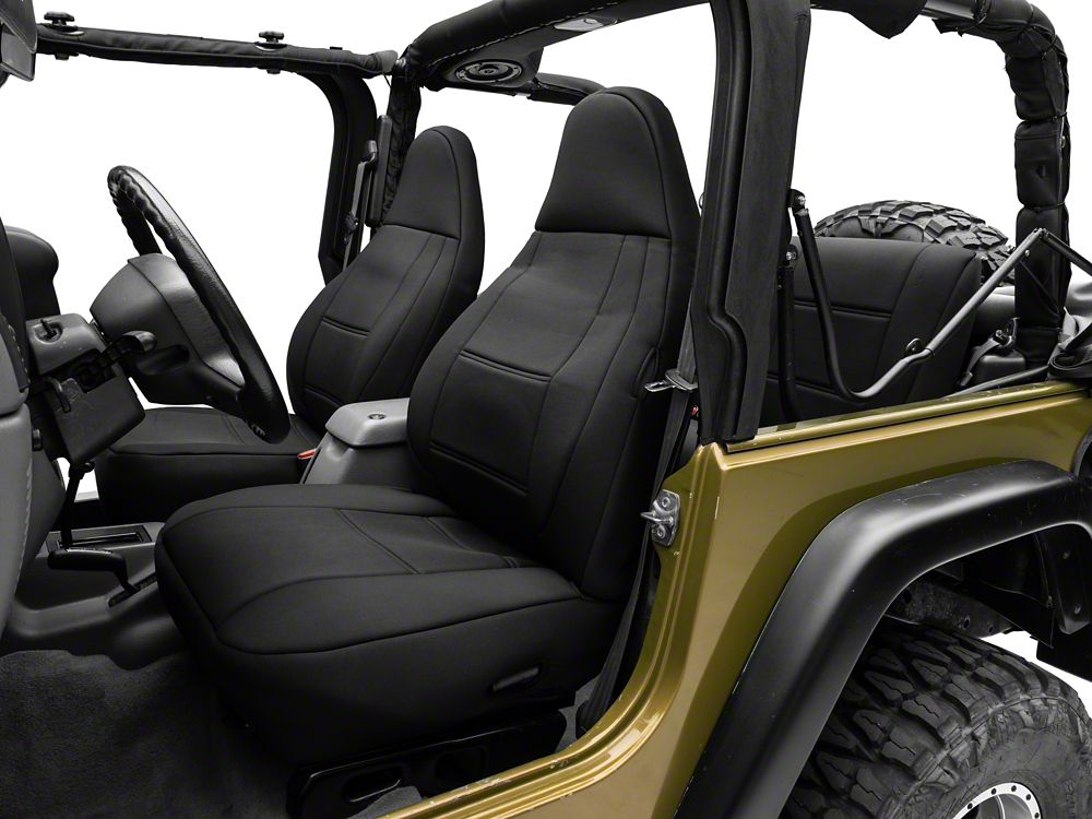 TruShield Neoprene Front and Rear Seat Covers; Black (97-02 Jeep Wrangler TJ)