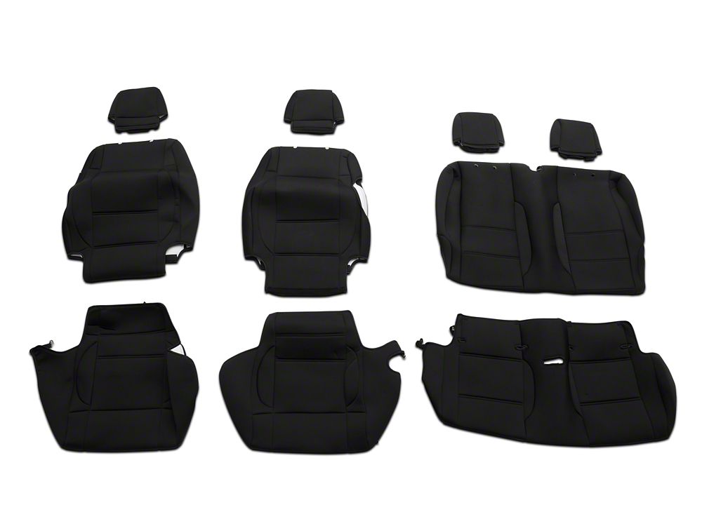TruShield Neoprene Front and Rear Seat Covers; Black (07-10 Jeep Wrangler JK 2-Door)