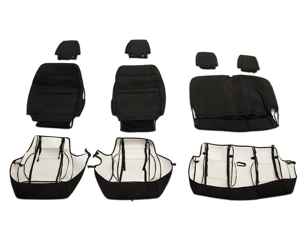 TruShield Neoprene Front and Rear Seat Covers; Black (07-10 Jeep Wrangler JK 2-Door)