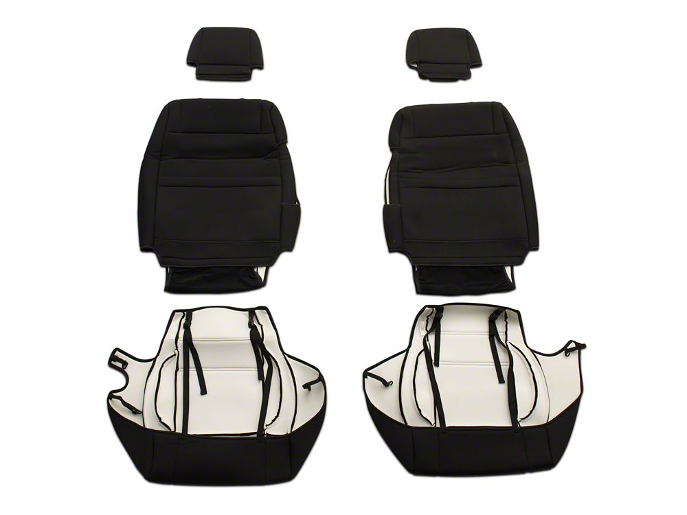 TruShield Neoprene Front and Rear Seat Covers; Black (08-10 Jeep Wrangler JK 4-Door)