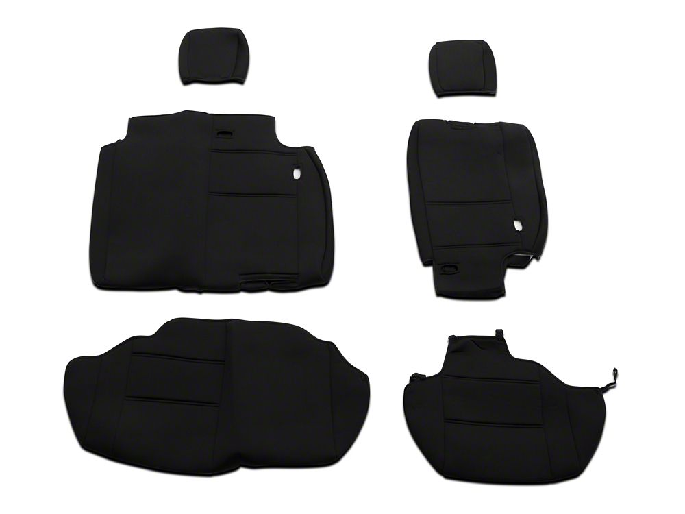 TruShield Neoprene Front and Rear Seat Covers; Black (08-10 Jeep Wrangler JK 4-Door)