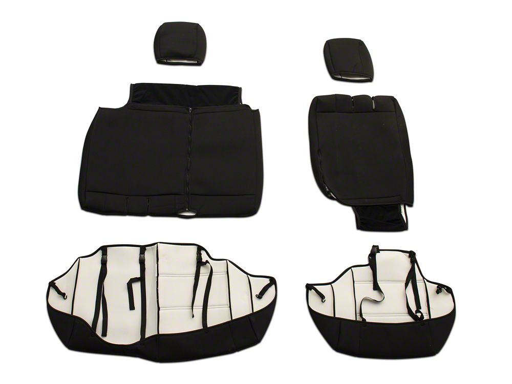 TruShield Neoprene Front and Rear Seat Covers; Black (08-10 Jeep Wrangler JK 4-Door)