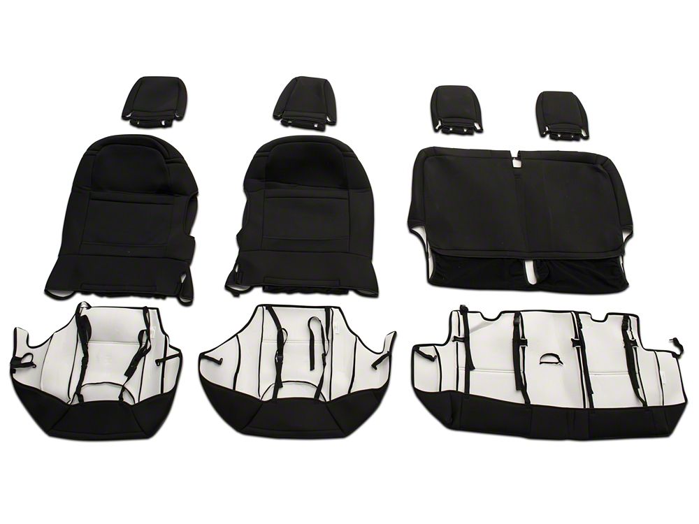 TruShield Neoprene Front and Rear Seat Covers; Black (13-18 Jeep Wrangler JK 2-Door)