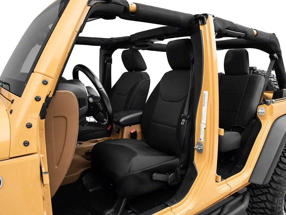TruShield Neoprene Front and Rear Seat Covers; Black (13-18 Jeep Wrangler JK 4-Door)