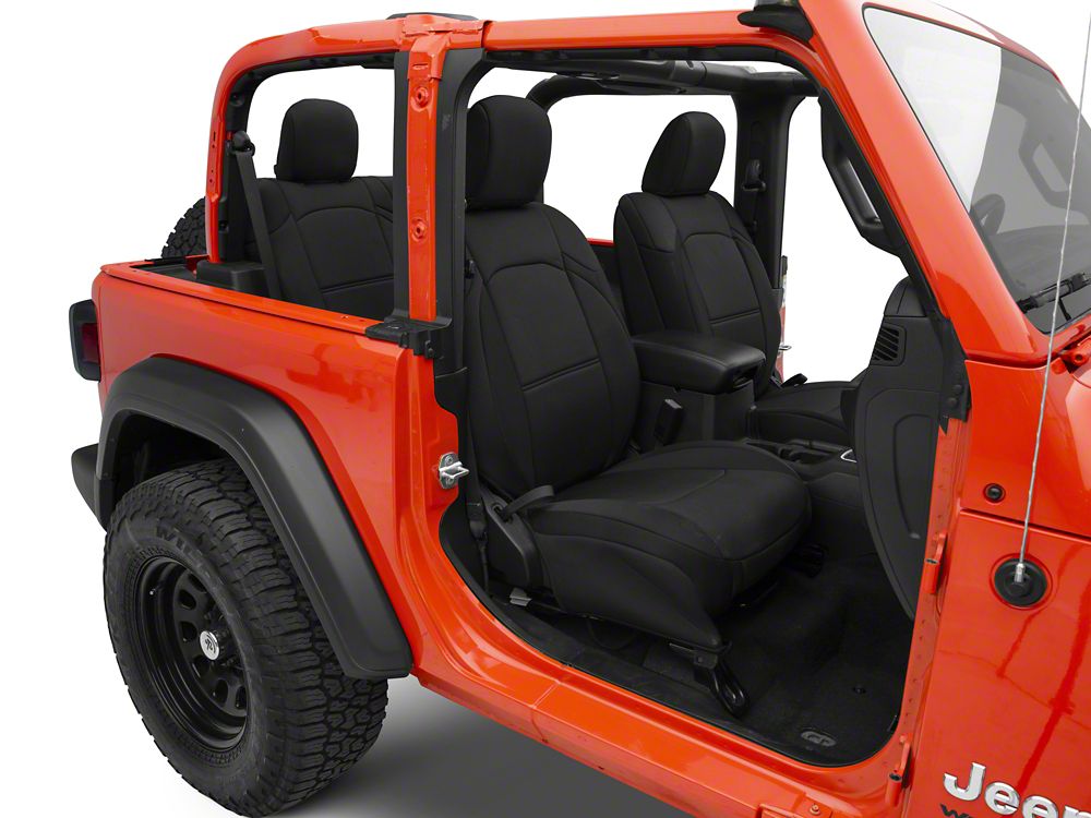 TruShield Neoprene Front and Rear Seat Covers; Black (18-25 Jeep Wrangler JL 2-Door)