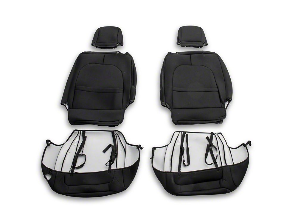 TruShield Neoprene Front and Rear Seat Covers; Black (18-25 Jeep Wrangler JL 2-Door)