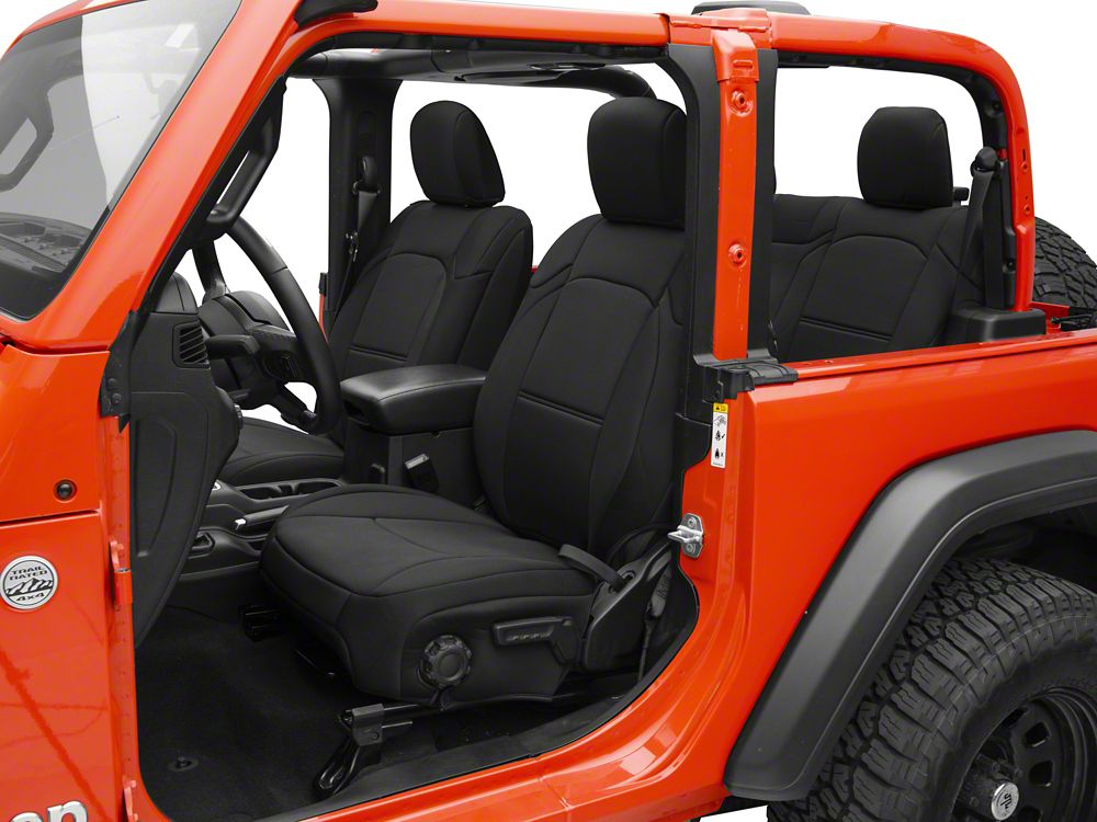TruShield Neoprene Front and Rear Seat Covers; Black (18-25 Jeep Wrangler JL 2-Door)
