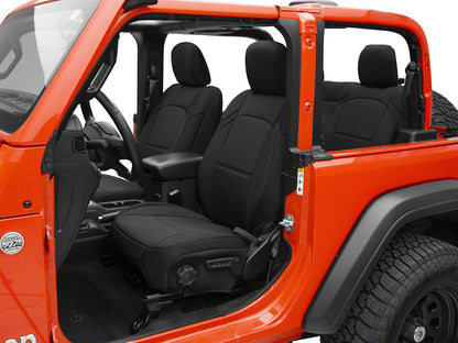 TruShield Neoprene Front and Rear Seat Covers; Black (18-25 Jeep Wrangler JL 2-Door)