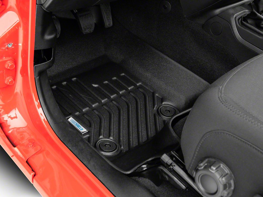 TruShield Precision Molded Front Floor Liners; Black (18-25 Jeep Wrangler JL)