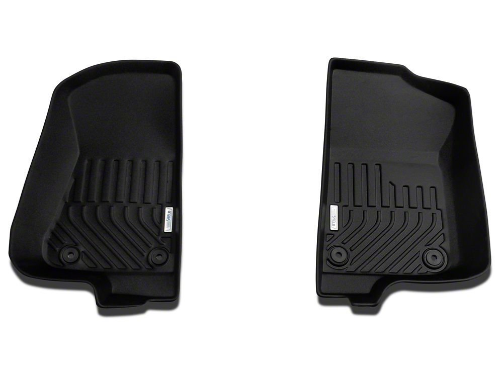 TruShield Precision Molded Front Floor Liners; Black (18-25 Jeep Wrangler JL)