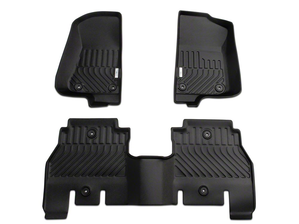 TruShield Precision Molded Front and Rear Floor Liners; Black (18-25 Jeep Wrangler JL 4-Door, Excluding 4xe)