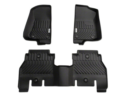 TruShield Precision Molded Front and Rear Floor Liners; Black (18-25 Jeep Wrangler JL 4-Door, Excluding 4xe)