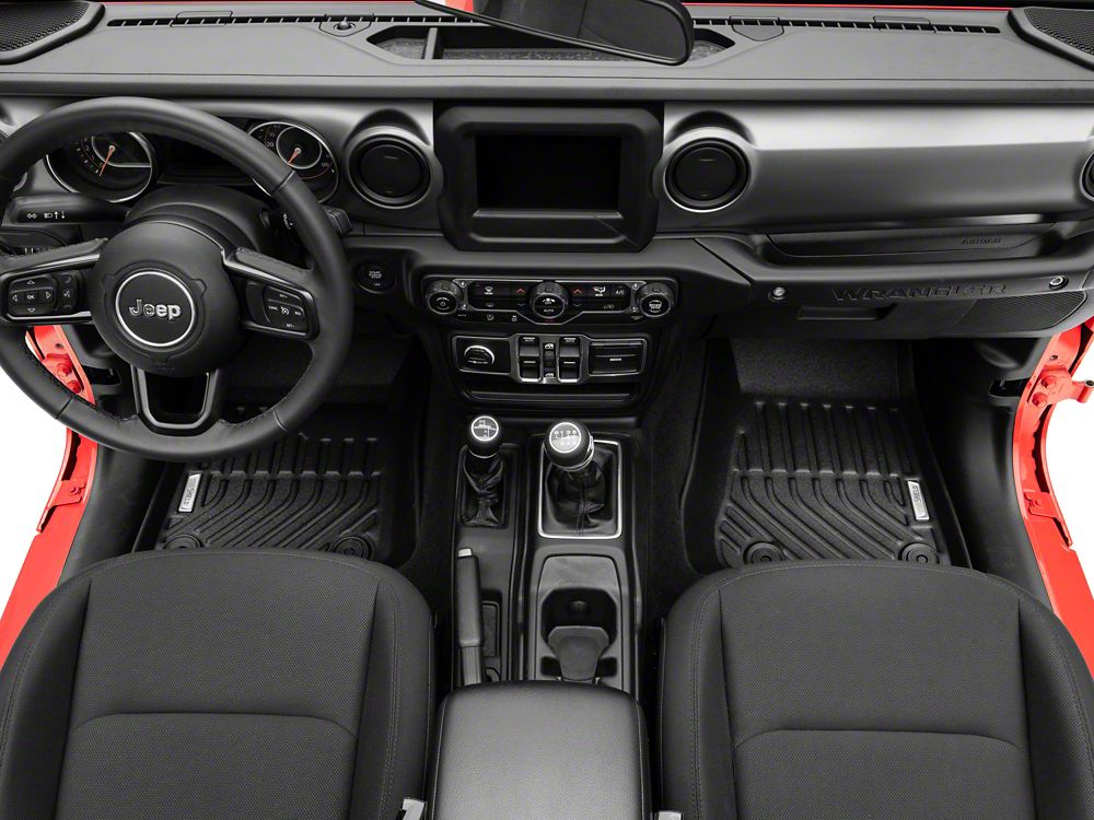 TruShield Precision Molded Front and Rear Floor Liners; Black (18-25 Jeep Wrangler JL 4-Door, Excluding 4xe)