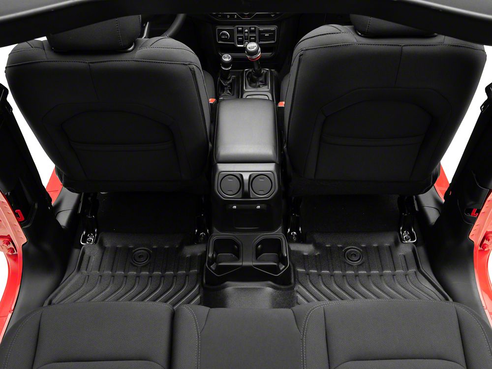 TruShield Precision Molded Front and Rear Floor Liners; Black (18-25 Jeep Wrangler JL 4-Door, Excluding 4xe)