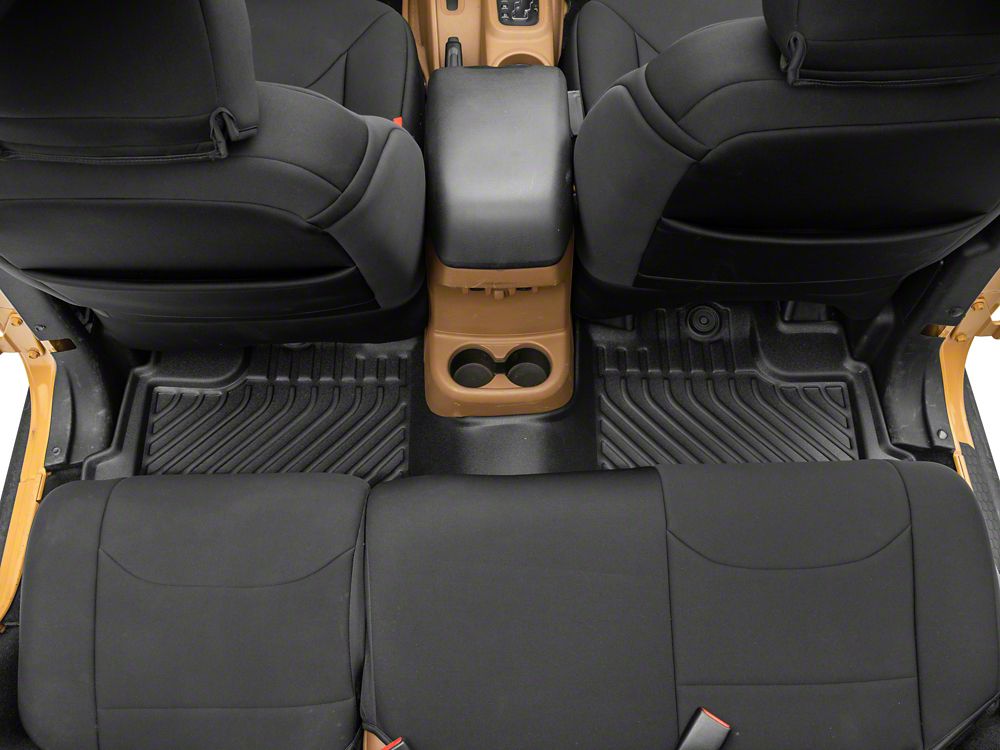 TruShield Precision Molded Front and Rear Floor Liners; Black (14-18 Jeep Wrangler JK 4-Door)