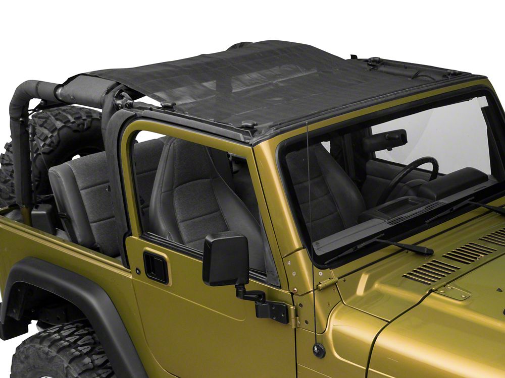 TruShield Full Width Mesh Bikini Top; Black (97-06 Jeep Wrangler TJ)