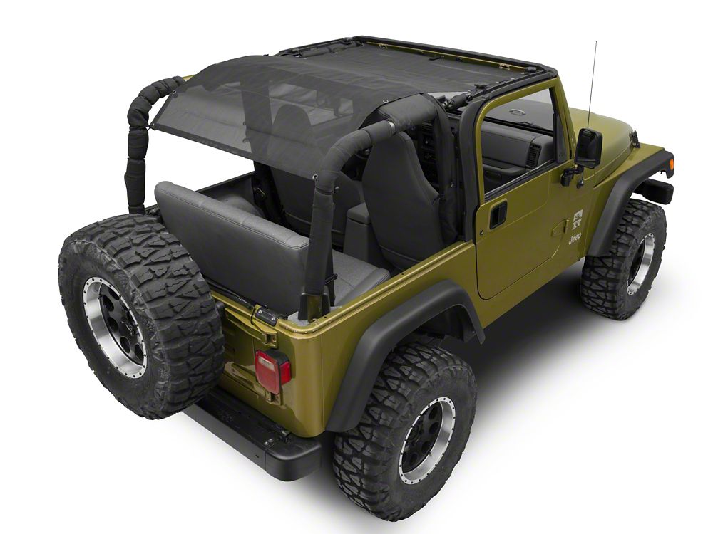 TruShield Full Width Mesh Bikini Top; Black (97-06 Jeep Wrangler TJ)