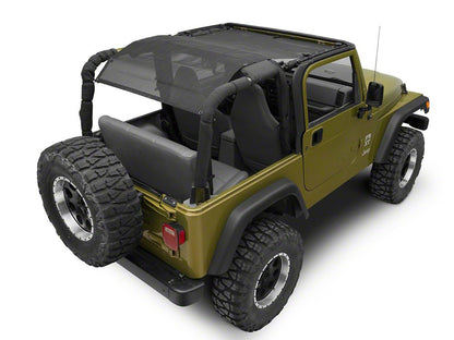 TruShield Full Width Mesh Bikini Top; Black (97-06 Jeep Wrangler TJ)