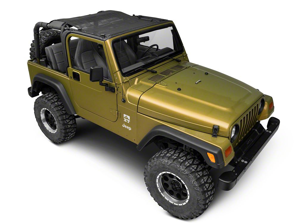TruShield Full Width Mesh Bikini Top; Black (97-06 Jeep Wrangler TJ)