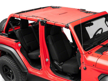 TruShield Full Length Mesh Sun Shade; Red (18-23 Jeep Wrangler JL 4-Door)